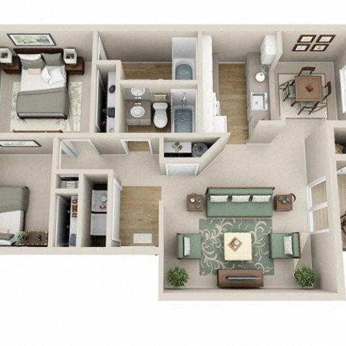 The Pointe Apartments 2x2 B Floor Plan The Pointe Apartments 2x2 B Floor Plan